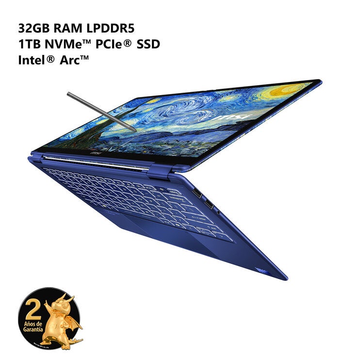 MSI Prestige 14 Flip AI+ Vincent van Gogh Edición Noche Estrellada 14" FHD+ OLED Touch Intel Ultra X9 378H 32GB 1TB SSD Bundle — Imagen 2 de 4