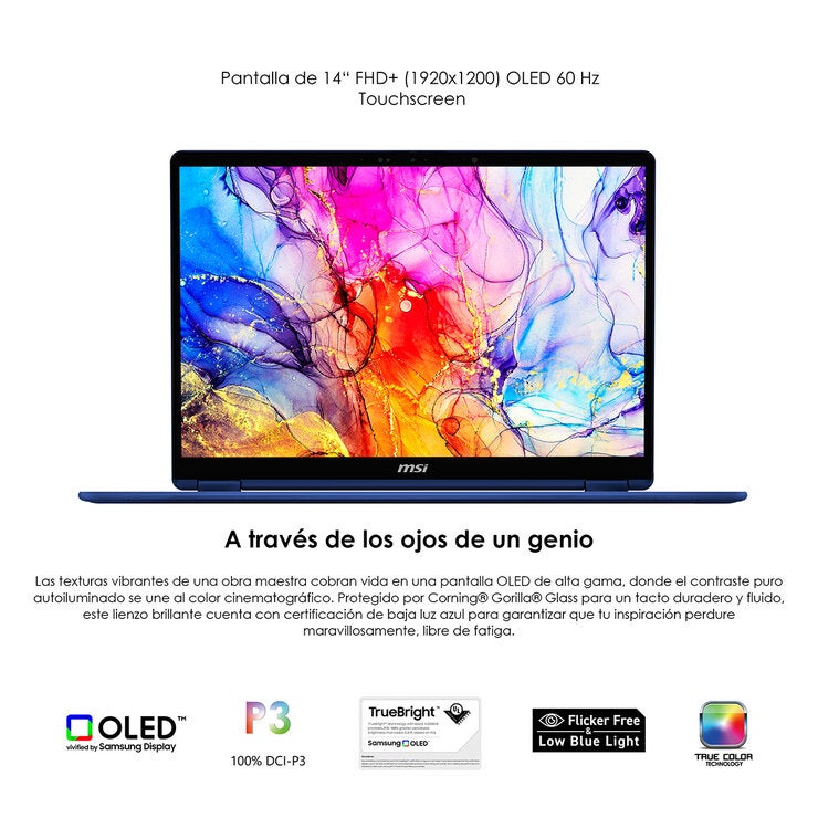 MSI Prestige 14 Flip AI+ Vincent van Gogh Edición Noche Estrellada 14" FHD+ OLED Touch Intel Ultra X9 378H 32GB 1TB SSD Bundle — Imagen 3 de 4