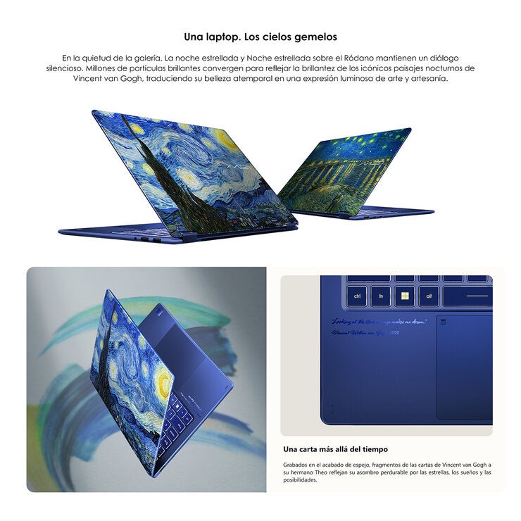 MSI Prestige 14 Flip AI+ Vincent van Gogh Edición Noche Estrellada 14" FHD+ OLED Touch Intel Ultra X9 378H 32GB 1TB SSD Bundle — Imagen 4 de 4