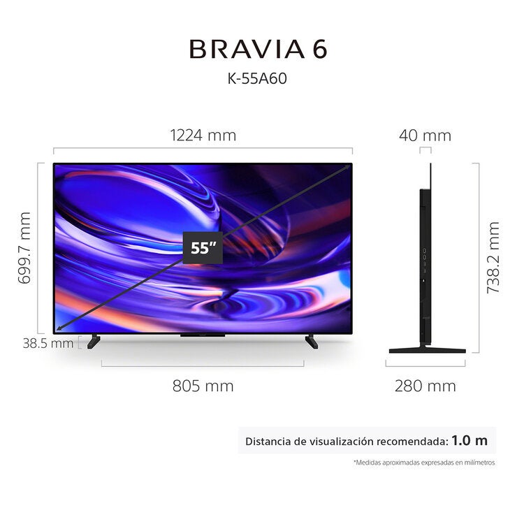 Sony Bravia 6 Pantalla 55" OLED 4K Google TV K-55A60 UCM — Imagen 4 de 4