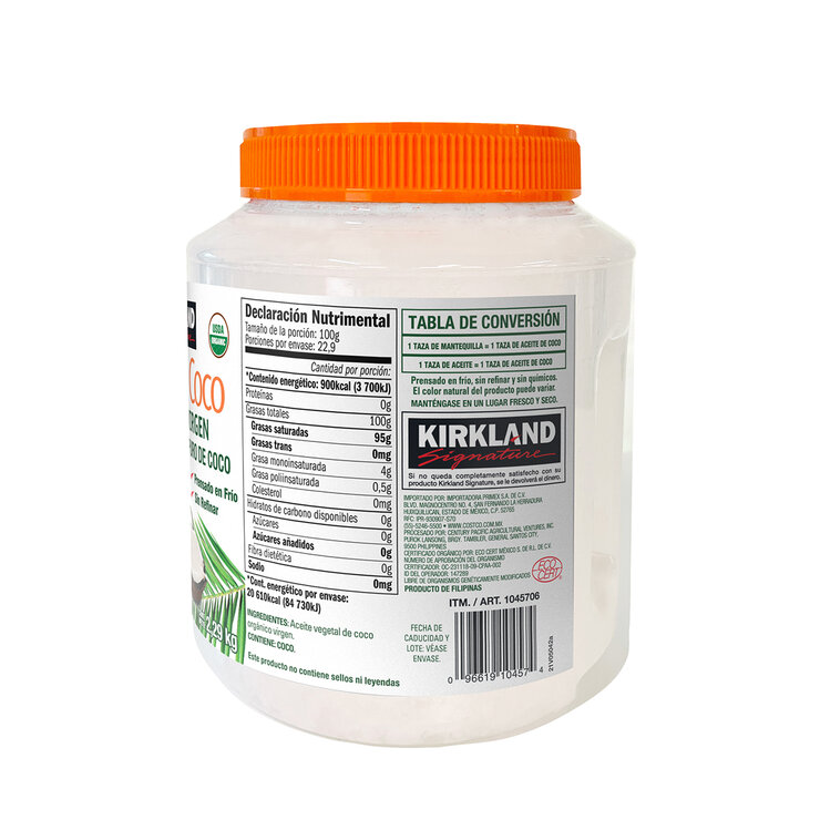 Kirkland Signature Aceite De Coco Orgánico Virgen 2.29 Kg — Imagen 2 de 3