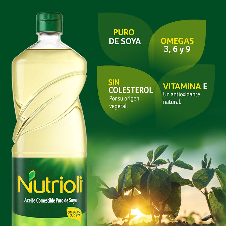 Nutrioli Aceite Comestible Puro de Soya 3 pzas de 946 ml — Imagen 2 de 4