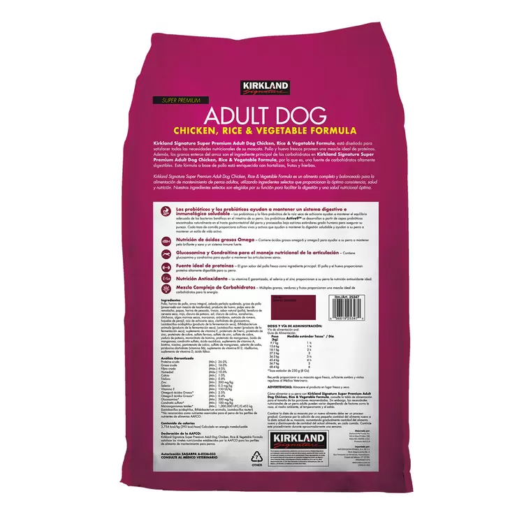 Kirkland Signature Alimento para Perro Adulto sabor Pollo y Arroz 18.1kg — Imagen 2 de 2