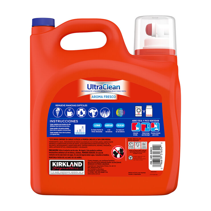Kirkland Signature Ultra Clean Detergente Líquido Premium con Aroma Refrescante 5.73 l — Imagen 3 de 3