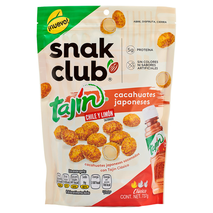 Snak Club Cacahuates Japoneses con Tajín 737 g — Imagen 2 de 3