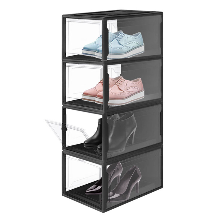 AG Box, Set de 4 Cajas de Zapatos Apilables Premium, Negro — Imagen 1 de 4