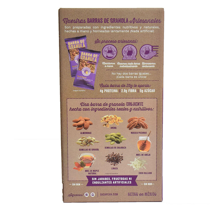 Dasavena Barras de Granola Crujientes 20 pzas de 35 g — Imagen 2 de 3