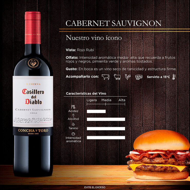 Vino Tinto Casillero del Diablo Reserva 750ml — Imagen 2 de 3