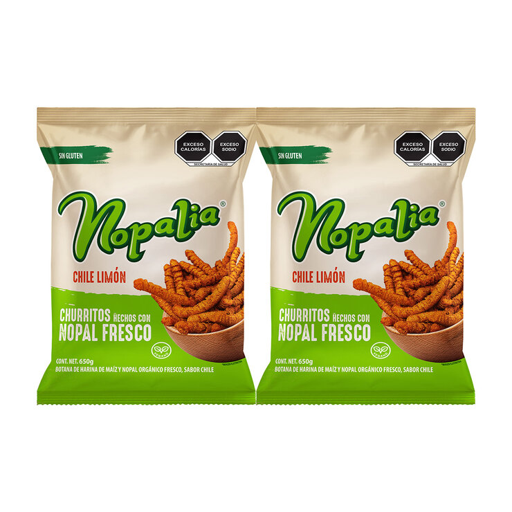 Nopalia Churritos con Nopal Fresco Sabor Chile y Limón 2 pzas de 650 g — Imagen 1 de 3