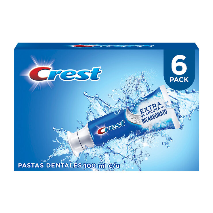 Crest Crema Dental con Bicarbonato  6 pzas de 100ml — Imagen 1 de 4
