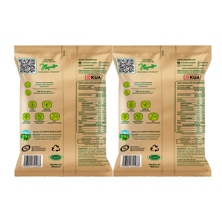 Nopalia Churritos con Nopal Fresco Sabor Chile y Limón 2 pzas de 650 g — Imagen 3 de 3