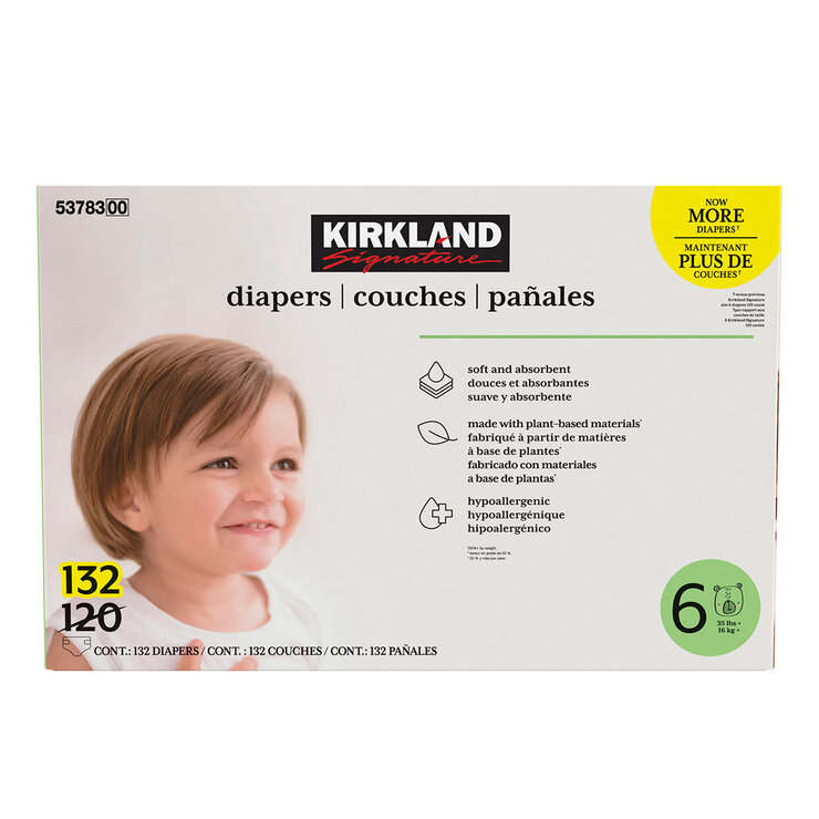Kirkland Signature Pañales Etapa 6 Unisex 132 pzas — Imagen 1 de 3