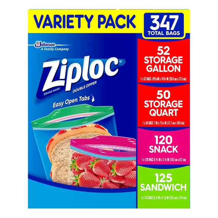 Ziploc Paquete Surtido de Bolsas 347 pzas — Imagen 1 de 3