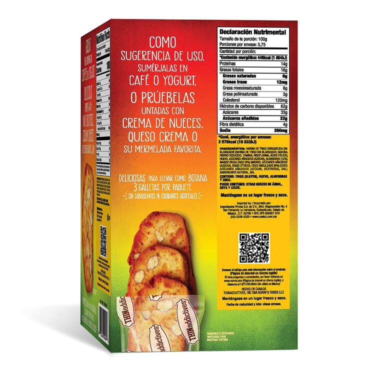 Thinaddictives Galletas Almendradas con Mango y Coco 25 pzas de 23 g — Imagen 3 de 3
