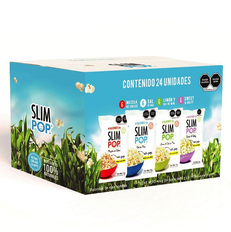Slim Pop Palomitas Surtidas 24 pzas de 18 g
