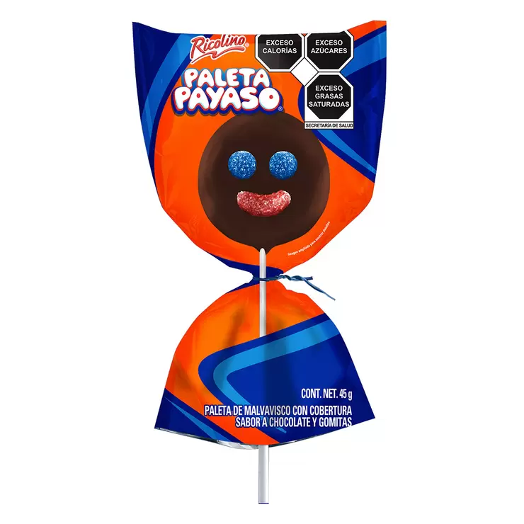 Ricolino Paleta Payaso de Malvavisco Cubierto con Chocolate y Gomitas 24 pzas — Imagen 3 de 4