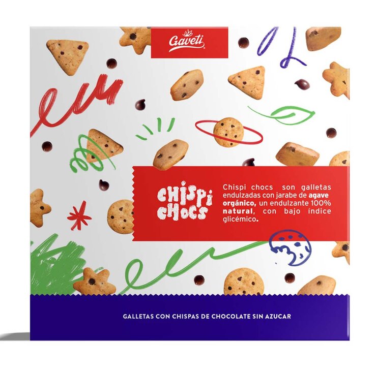 Gaveti Chispi Chocs Galletas con Chispas de Chocolate Sin Azúcar 18 pzas de 48 g — Imagen 2 de 3