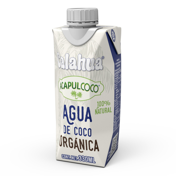 Calahua Acapulcoco Agua de Coco Orgánica 18 pzas de 330 ml — Imagen 2 de 4