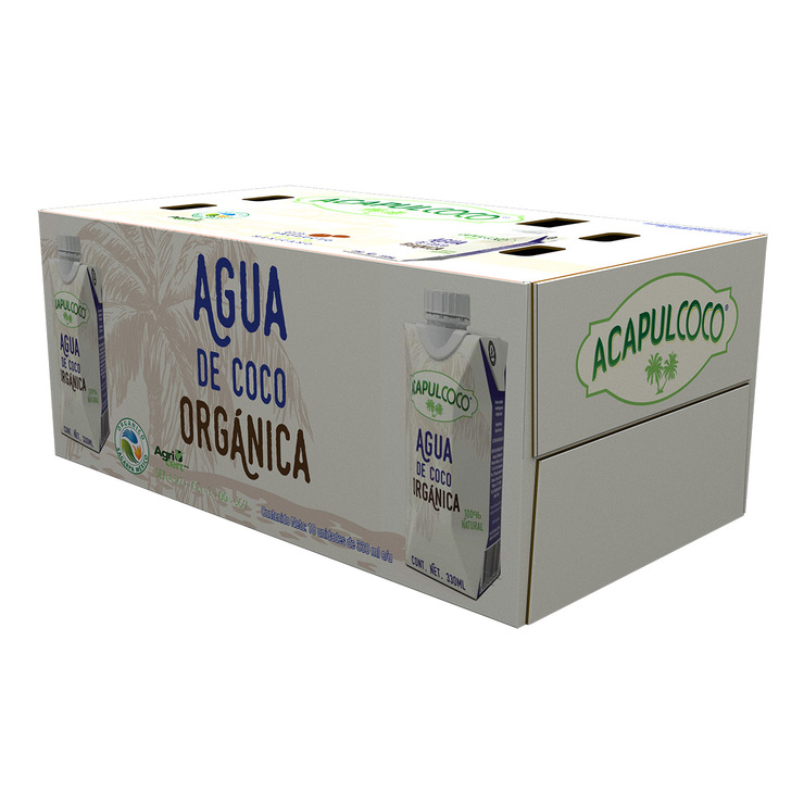 Calahua Acapulcoco Agua de Coco Orgánica 18 pzas de 330 ml — Imagen 4 de 4