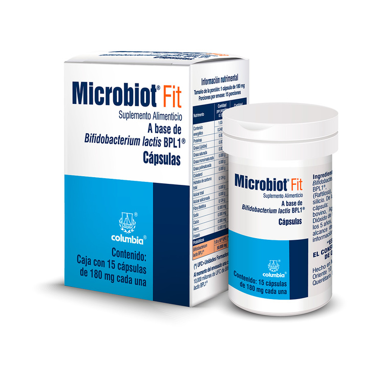 Microbiot Fit 180mg 15 Cápsulas (Bifidobacterium lactis BPL1) — Imagen 1 de 3