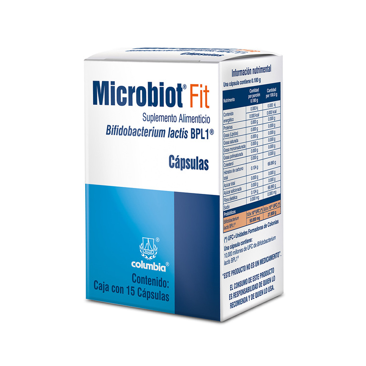 Microbiot Fit 180mg 15 Cápsulas (Bifidobacterium lactis BPL1) — Imagen 3 de 3