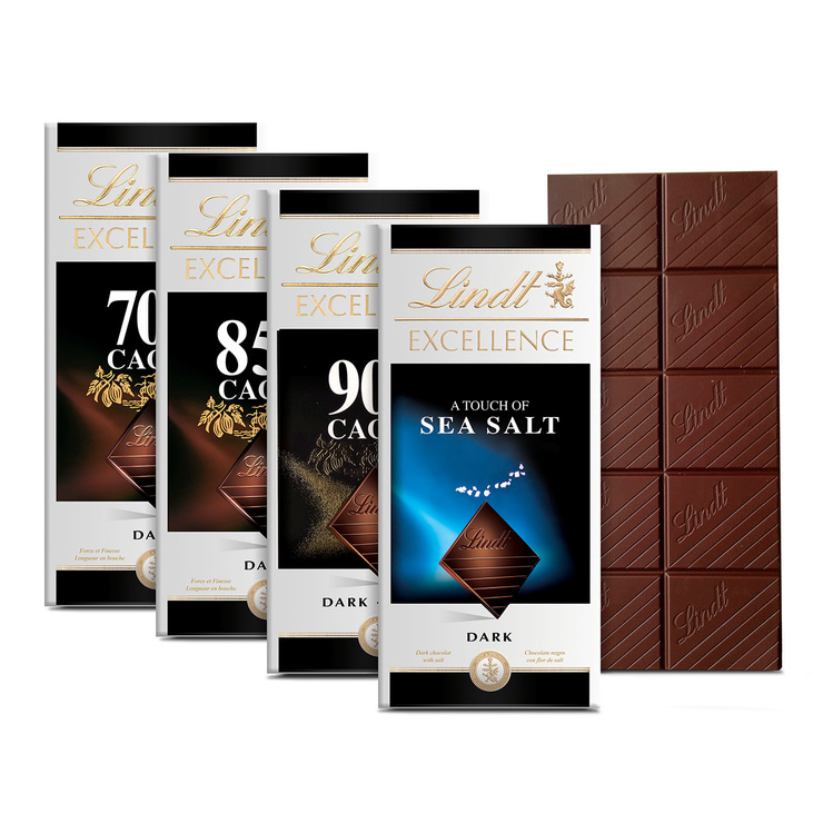 Lindt Excellence Barras de Chocolate Amargo Suizo 4 pzas de 100 g — Imagen 2 de 2