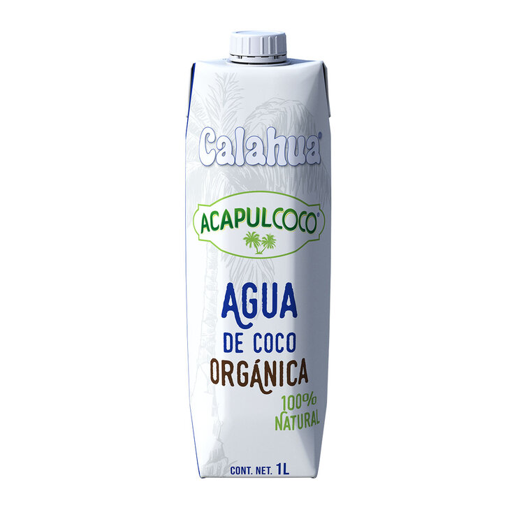 Calahua Acapulcoco Agua de Coco Orgánica 6 pzas de 1 l — Imagen 1 de 4