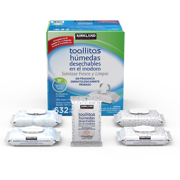 Kirkland Signature toallitas húmedas desechables en el inodoro 632 toallitas — Imagen 2 de 4
