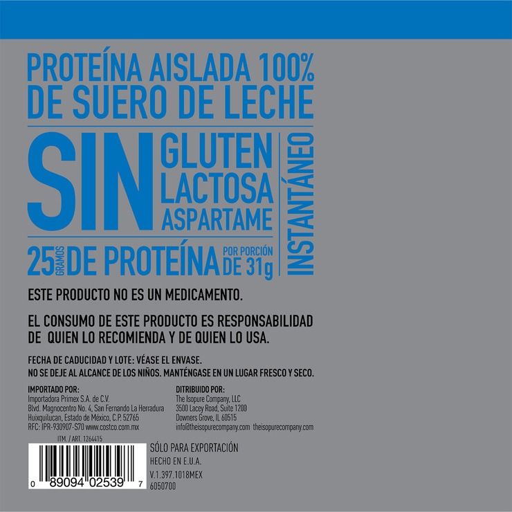  Isopure Proteína en Polvo Sabor Vainilla 2.04 kg  — Imagen 3 de 4