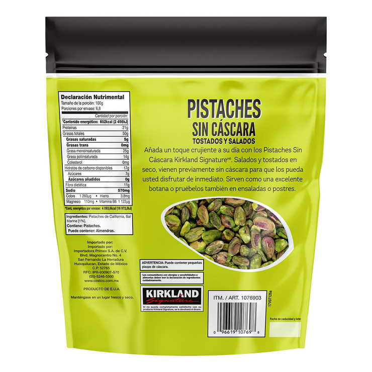 Kirkland Signature Pistaches sin Cáscara Tostados y Salados 680 g — Imagen 3 de 3