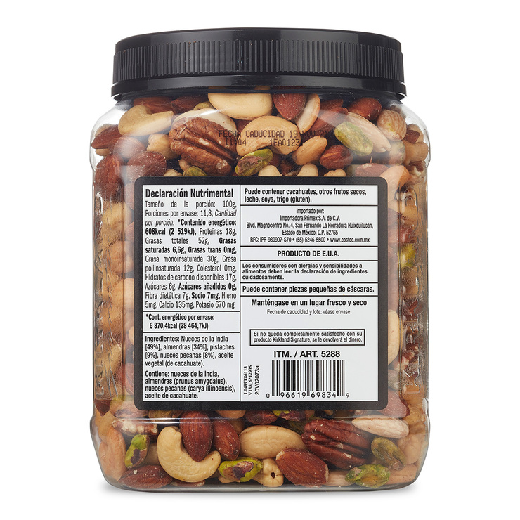 Kirkland Signature Nueces Mixtas Sin Sal 1.13 kg — Imagen 2 de 2