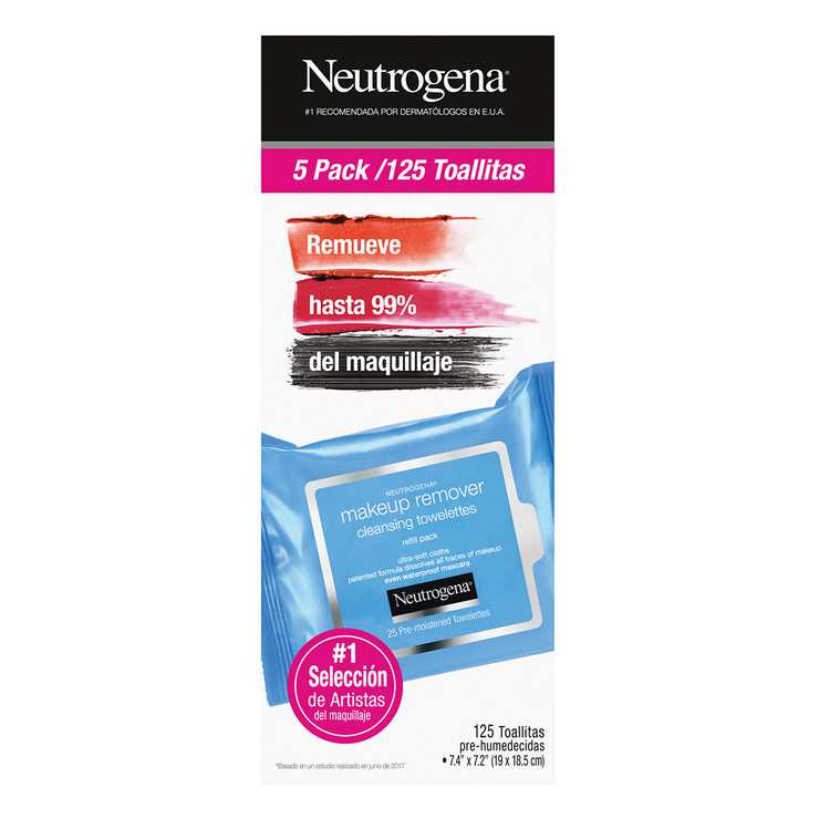 Neutrogena Toallas Desmaquillantes 5 paquetes de 25 pzas — Imagen 1 de 4