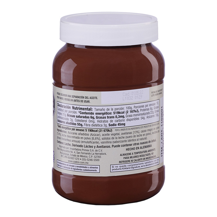 Kirkland Signature Crema de Avellanas con Cacao 2 pzas de 1 kg — Imagen 2 de 3