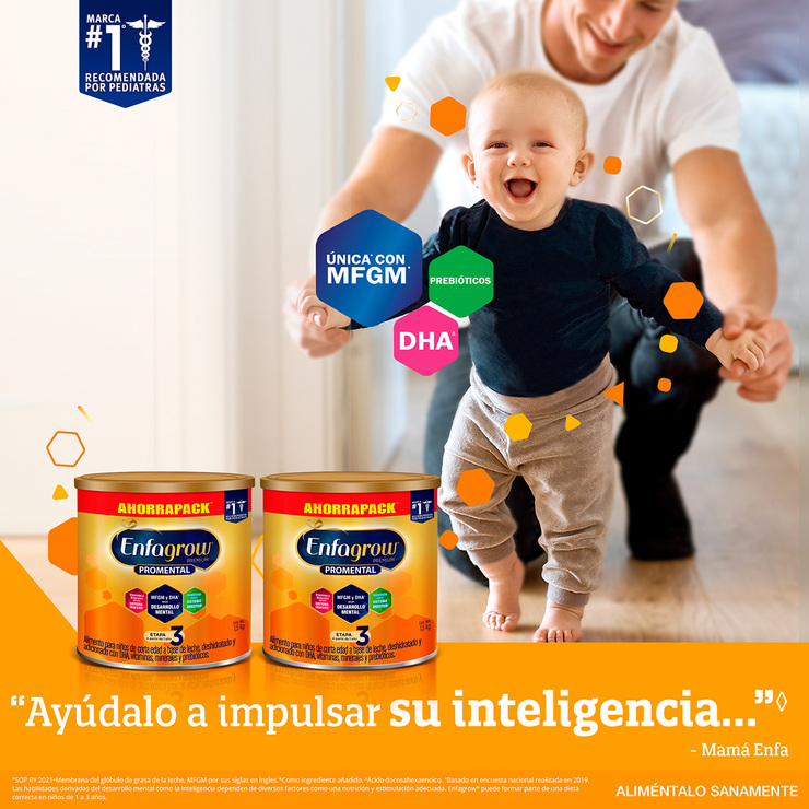 Enfagrow Fórmula Infantil Etapa 3 Promental 2 pzas de 1.5 kg — Imagen 3 de 4