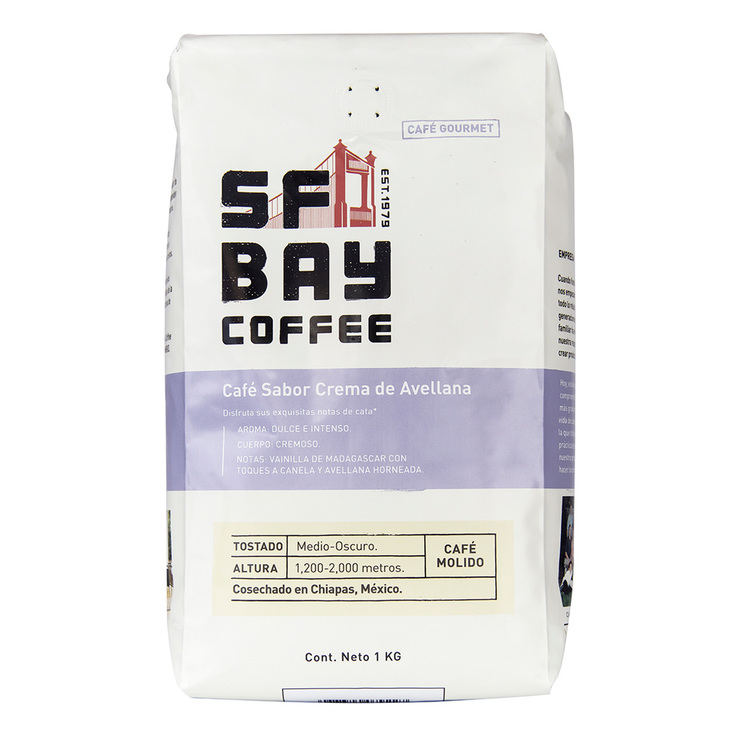 San Francisco Bay Coffee Gourmet Café Molido Sabor Crema de Avellana  1 kg