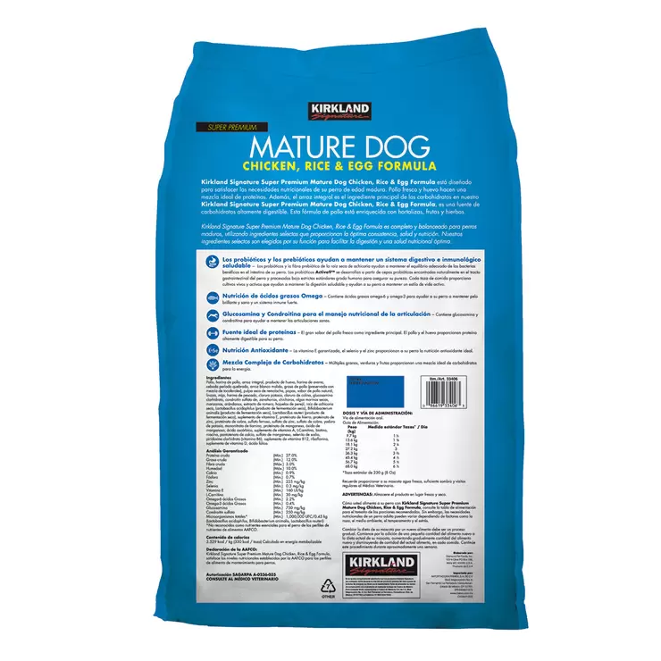 Kirkland Signature Alimento para Perro Adulto Fórmula Pollo Arroz y Huevo 18.1 kg — Imagen 2 de 2