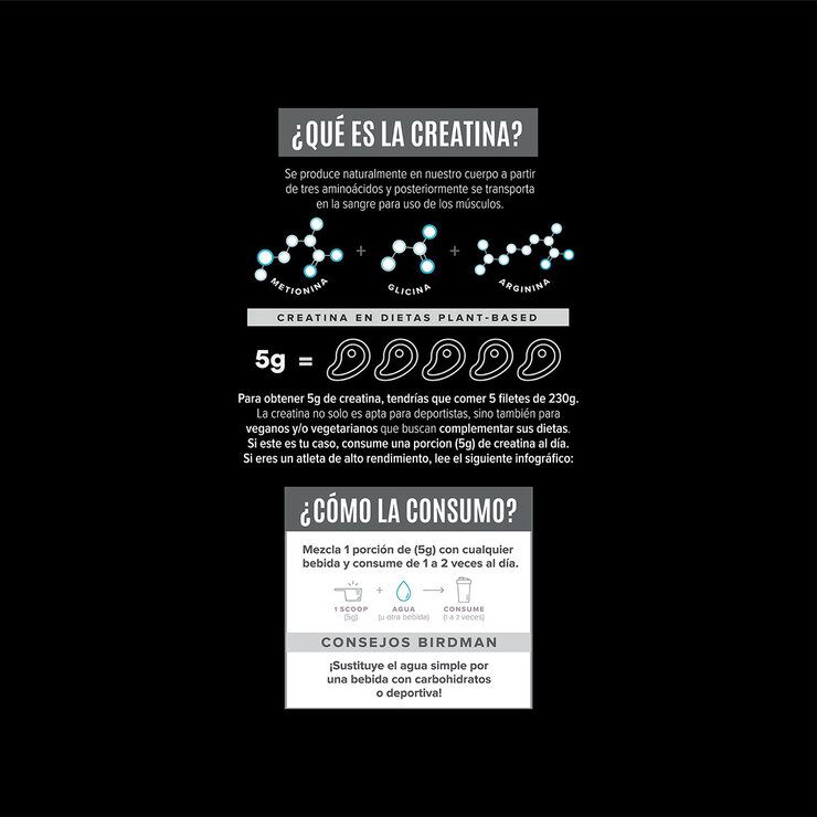 Creatina Monohidratada Birdman 600 gr — Imagen 3 de 4