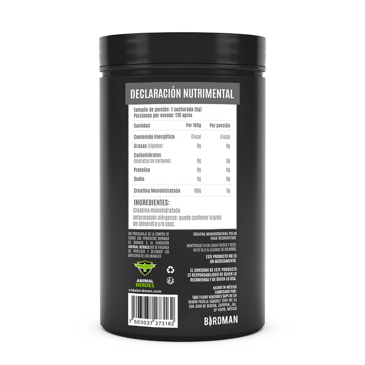 Creatina Monohidratada Birdman 600 gr — Imagen 4 de 4