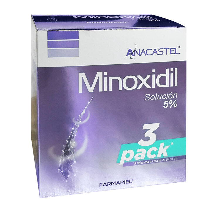 Anacastel Minoxidil 5% 3 piezas con 60 ml c/u — Imagen 1 de 4