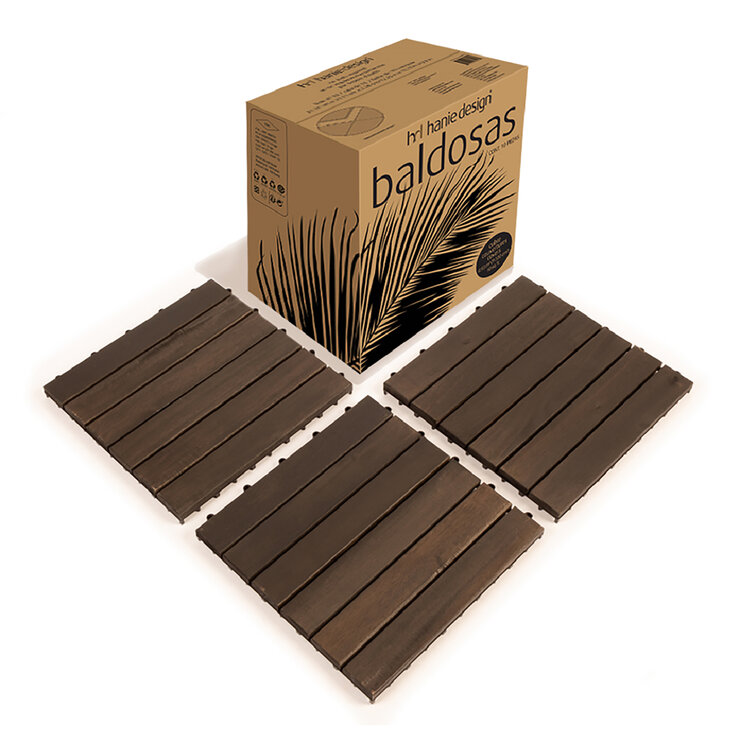 Hanie Design, Piso de Madera Vertical para Exterior, Color Gris Oscuro — Imagen 3 de 4