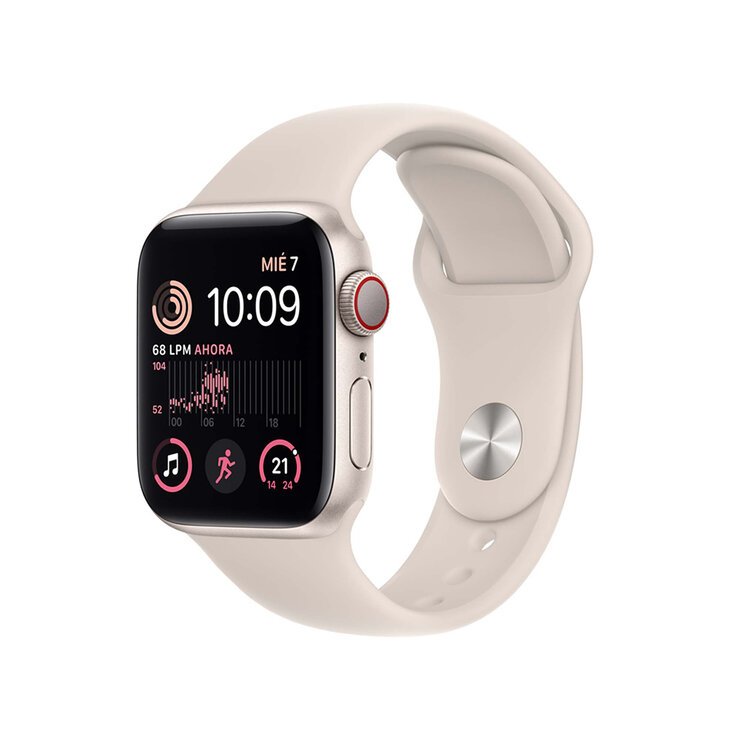 Apple Watch SE (GPS + Celular) Caja de Aluminio Blanco Estrella 40mm con correa deportiva color blanco estrella  — Imagen 1 de 4