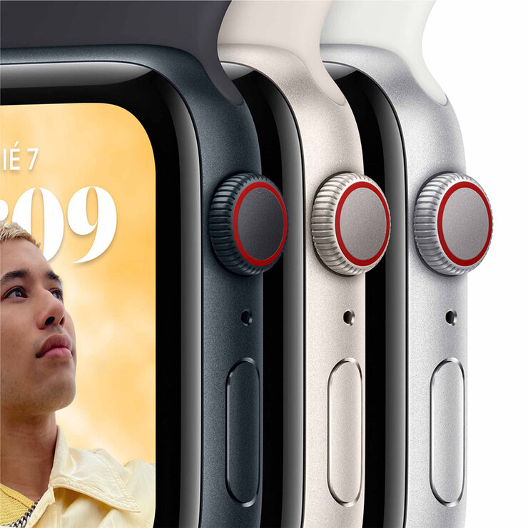 Apple Watch SE (GPS + Celular) Caja de Aluminio Blanco Estrella 40mm con correa deportiva color blanco estrella  — Imagen 2 de 4