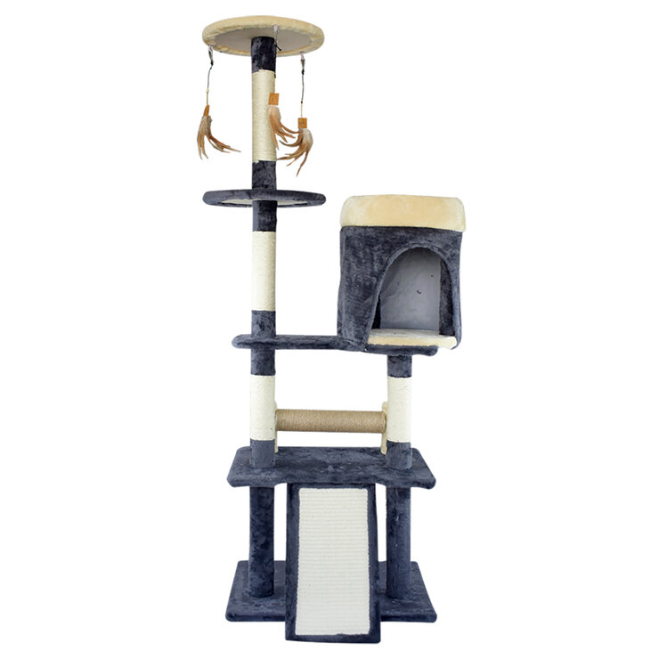 Fancy Pets Mueble para Gato con Escalera, Casa, Rampa, Juguete y Postes Rascadores 143 cm  — Imagen 1 de 4