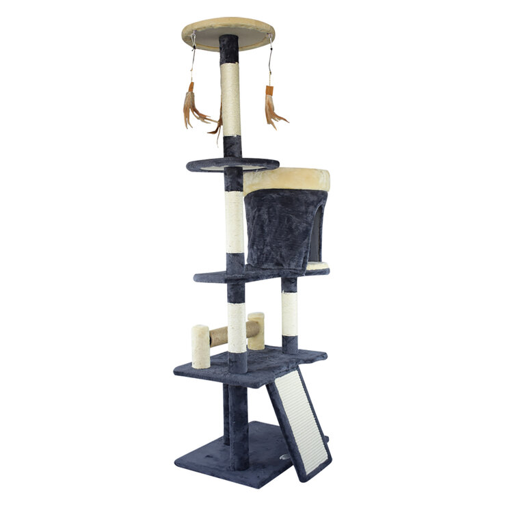 Fancy Pets Mueble para Gato con Escalera, Casa, Rampa, Juguete y Postes Rascadores 143 cm  — Imagen 2 de 4