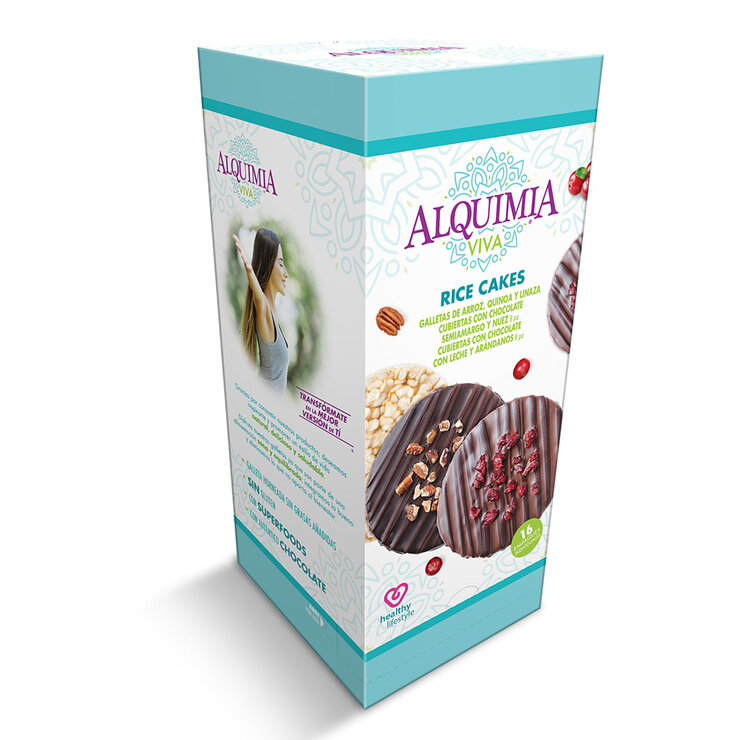 Alquimia Viva Galletas de Arroz, Quinoa y Linaza Cubiertas de Chocolate 352 g — Imagen 2 de 4