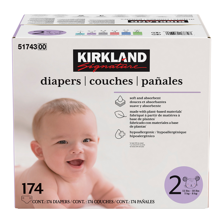 Pañales Unisex Etapa 2, Kirkland Signature, 174 piezas — Imagen 1 de 4