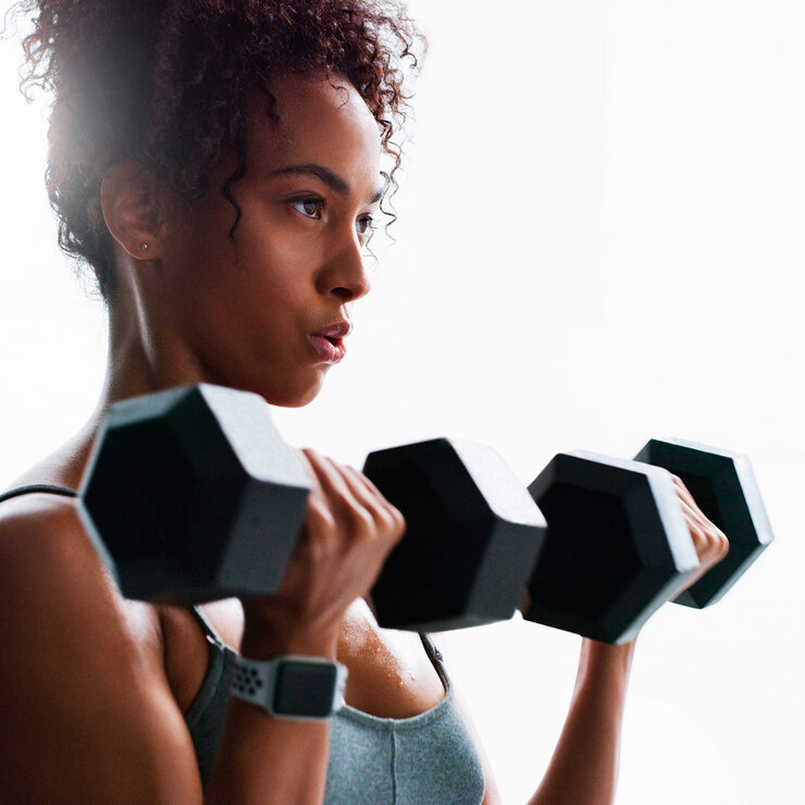 Inspire Fitness Juego de mancuernas de goma de 210 LB con estantería  — Imagen 4 de 4