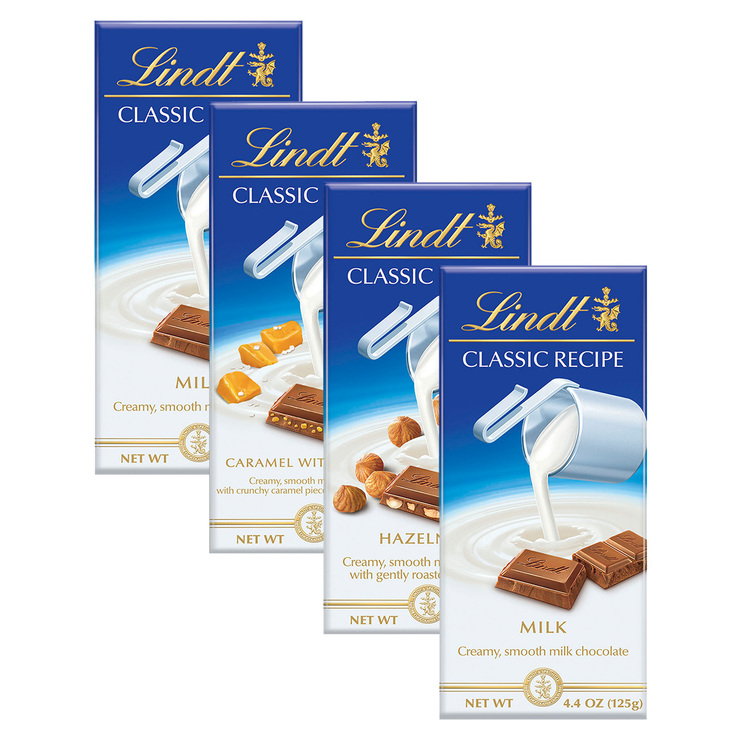 Lindt Barras de Chocolate, Avellana y Caramelo 4 pzas de 125 g — Imagen 2 de 4