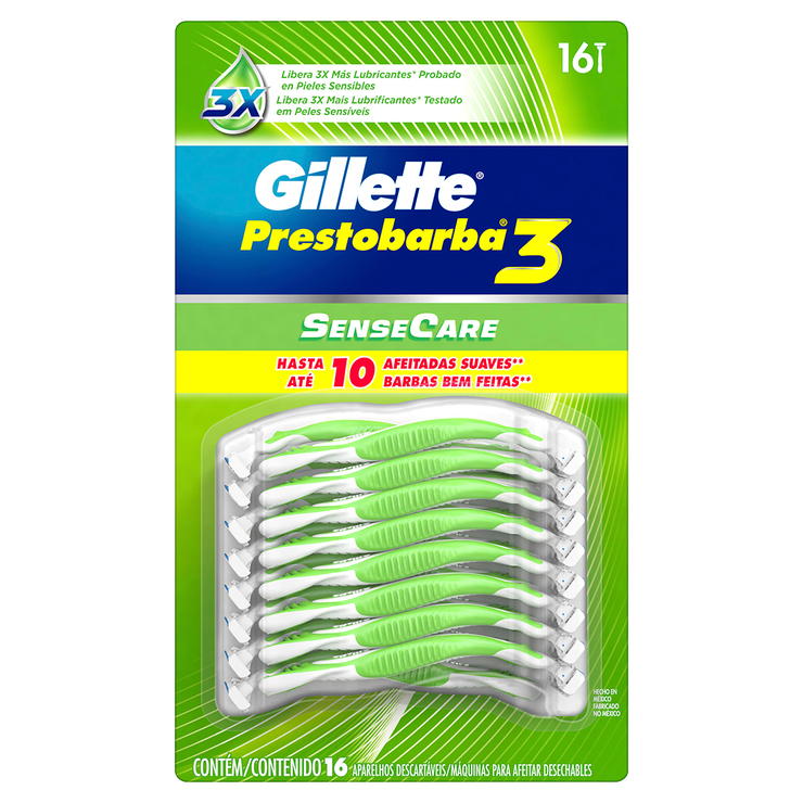 Gillette  Prestobarba 3 Rastrillos Desechables 16 pzas — Imagen 1 de 3