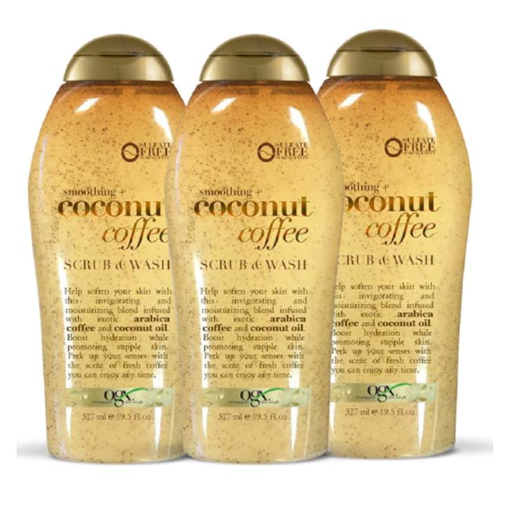 Jabón y Exfoliante Líquido Corporal de Coco y Café, OGX, 3 piezas — Imagen 1 de 3